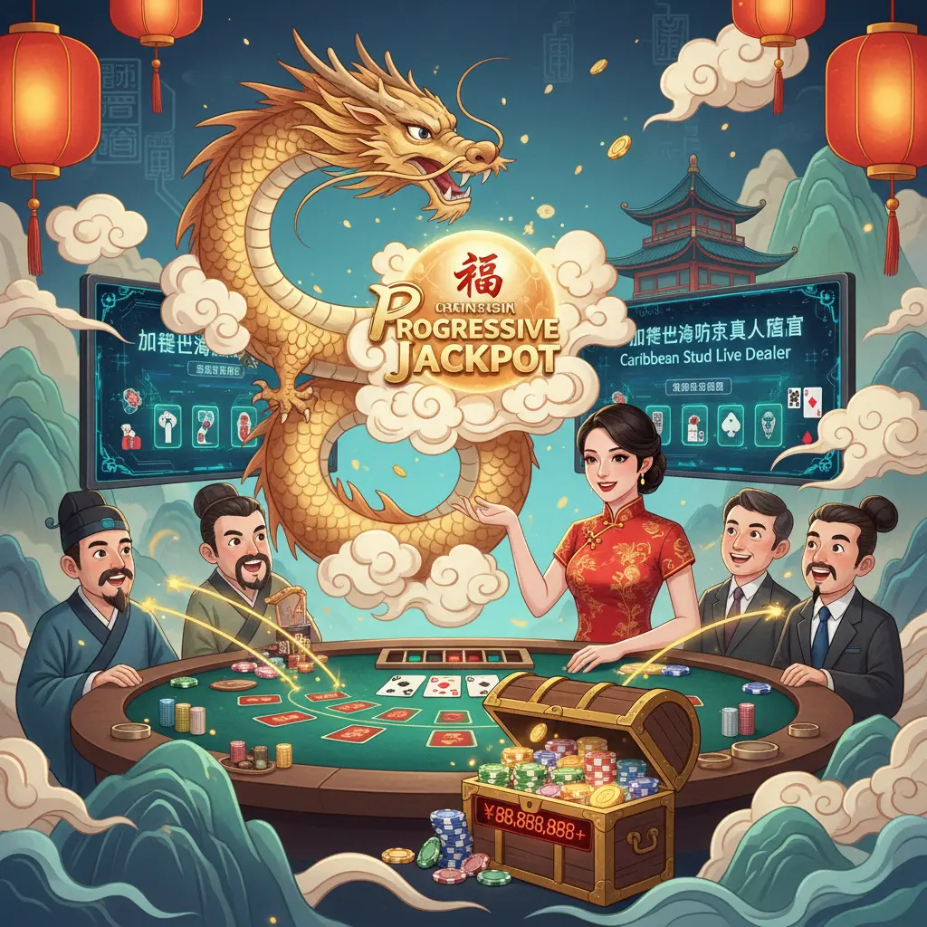 Caribbean stud live dealer games - Progressive